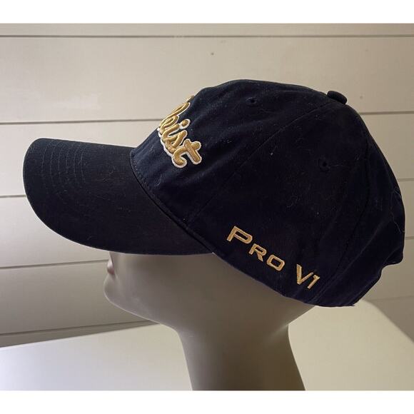 Titleist PRO V1 FJ Embroidered Strap Back Hat/Cap, Blue/Yellow Adjustable - Picture 2 of 6